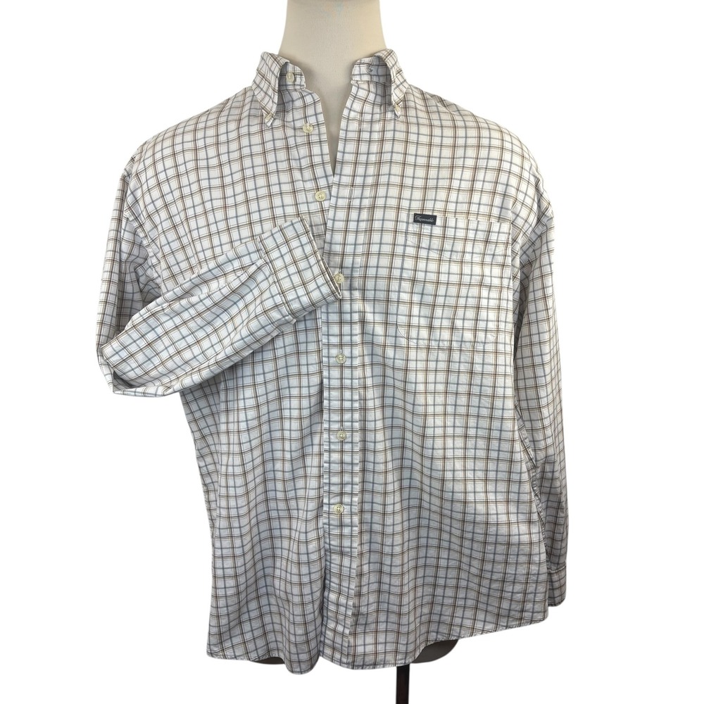 Facconable Men's Long Sleeve Button Down Plaid Shirt 100% Cotton READ‎ SIZE INFO - Picture 2 of 7